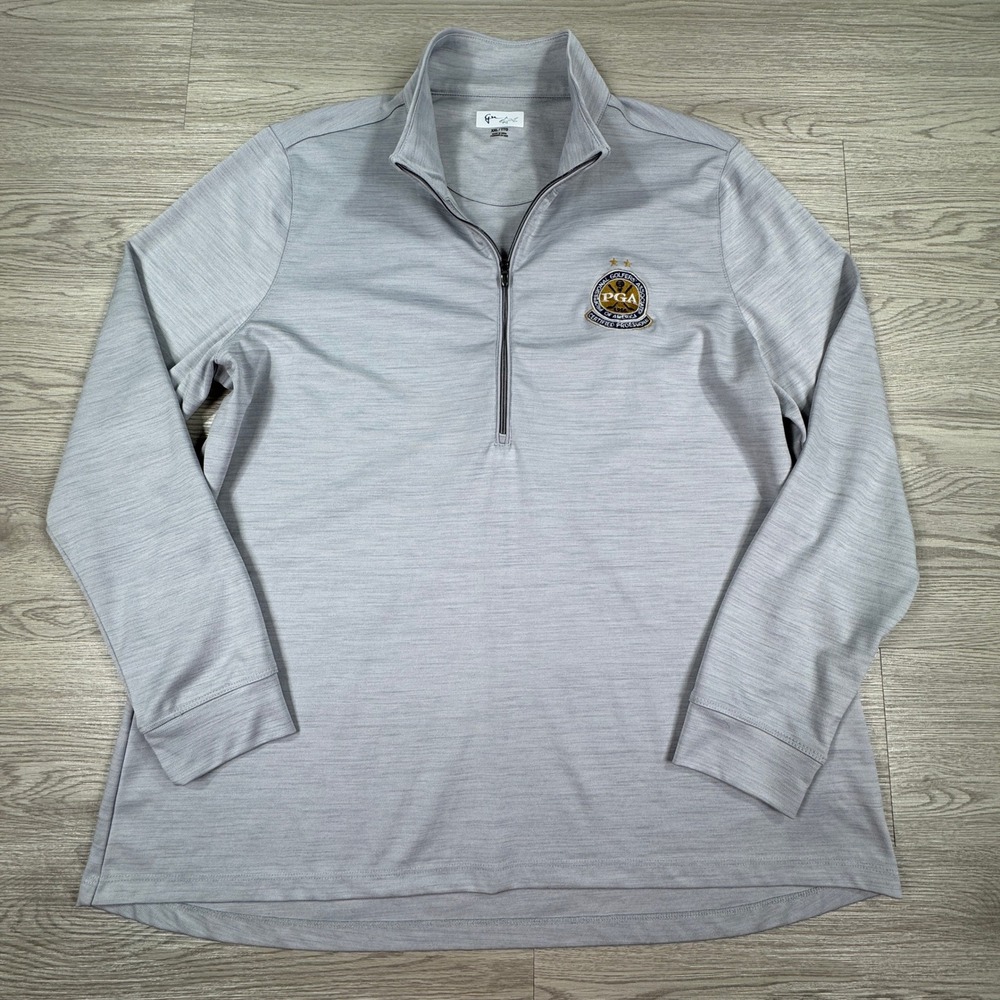Greg Norman Mens Pullover PGA Certified Professional Gray XXL 1/4 Zip Golf Shirt